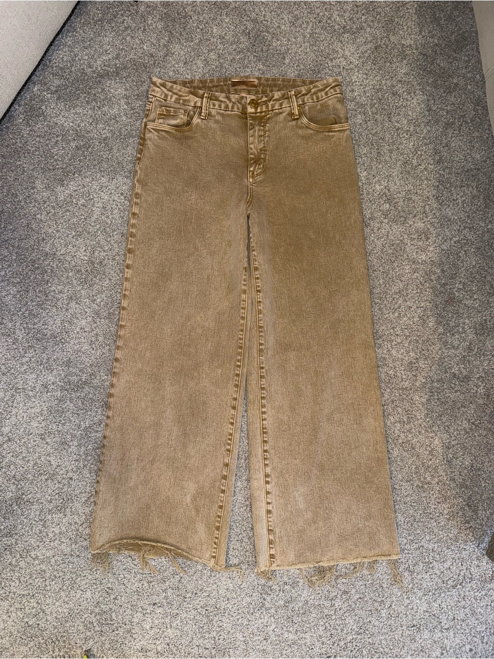 Kut from the Kloth High-Rise Wide Leg Jeans in Camel - Picture 5 of 11